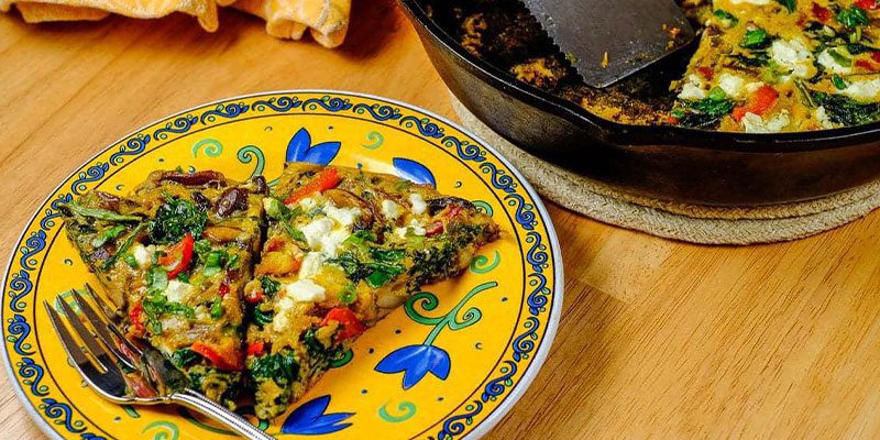 طرز تهیه کوکو قارچ و اسفناج