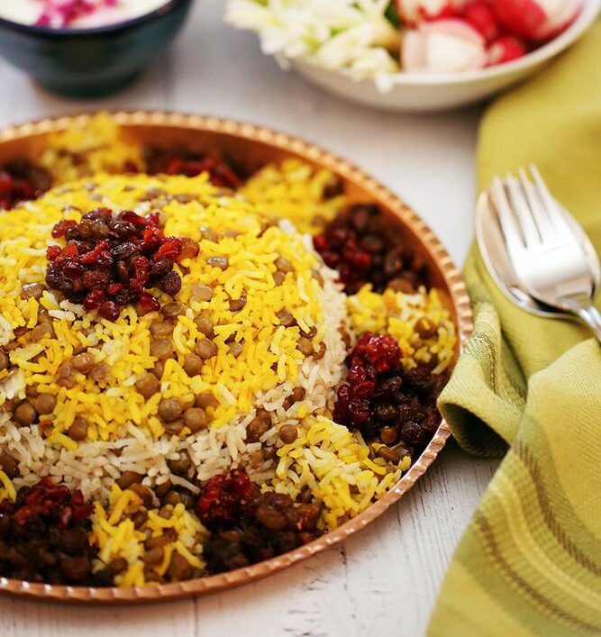 طرز تهیه عدس پلو