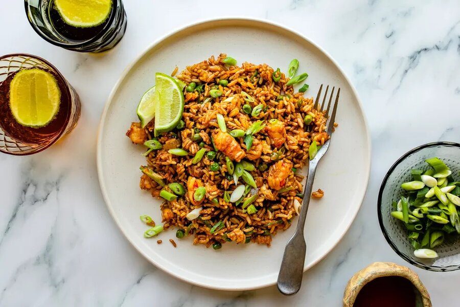 طرز تهیه میگو پلو