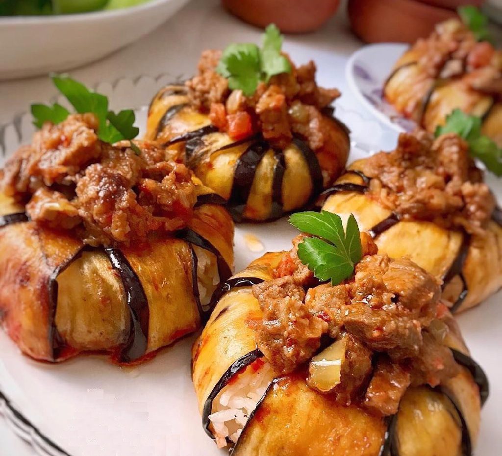 طرز تهیه بادمجان بقچه ای