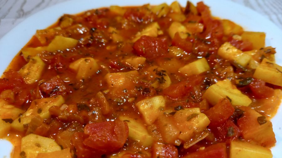 خوراک کدو و گوجه فرنگی