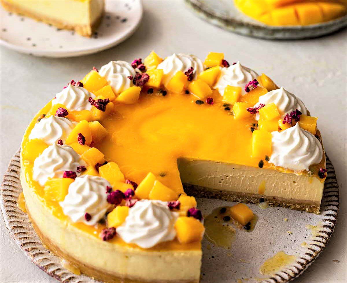 طرز تهیه چیز کیک انبه