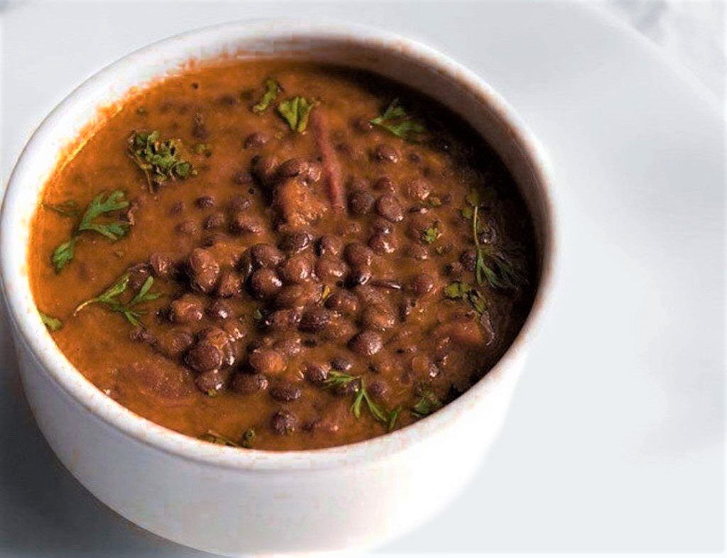 خوراک بادمجان و عدس