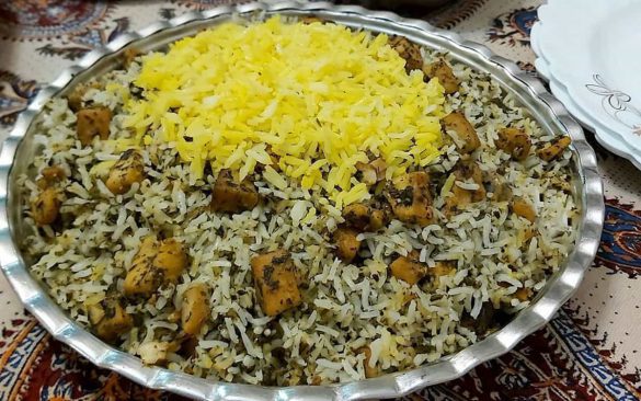 طرز تهیه گشنیز پلو 