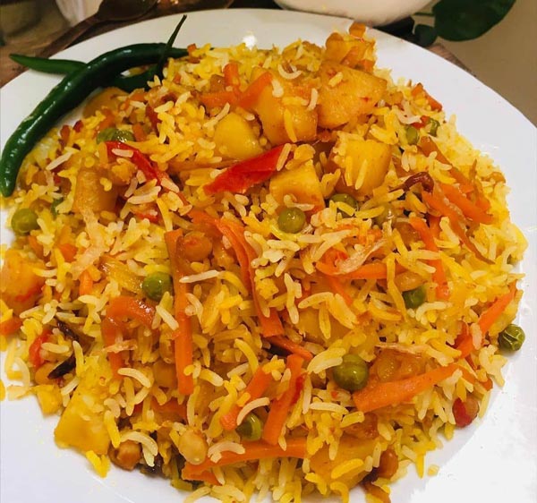 طرز تهیه پلو سبزیجات هندی