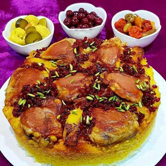 طرز تهیه شوید پلو با ته انداز مرغ