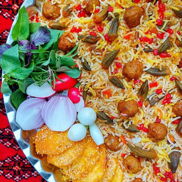 طرز تهیه بامیه پلو