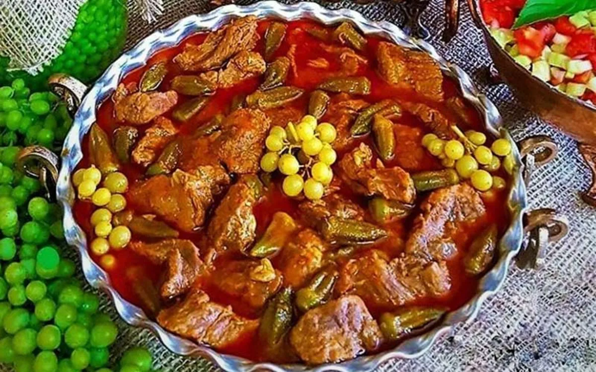 طرز تهیه آبگوشت بامیه